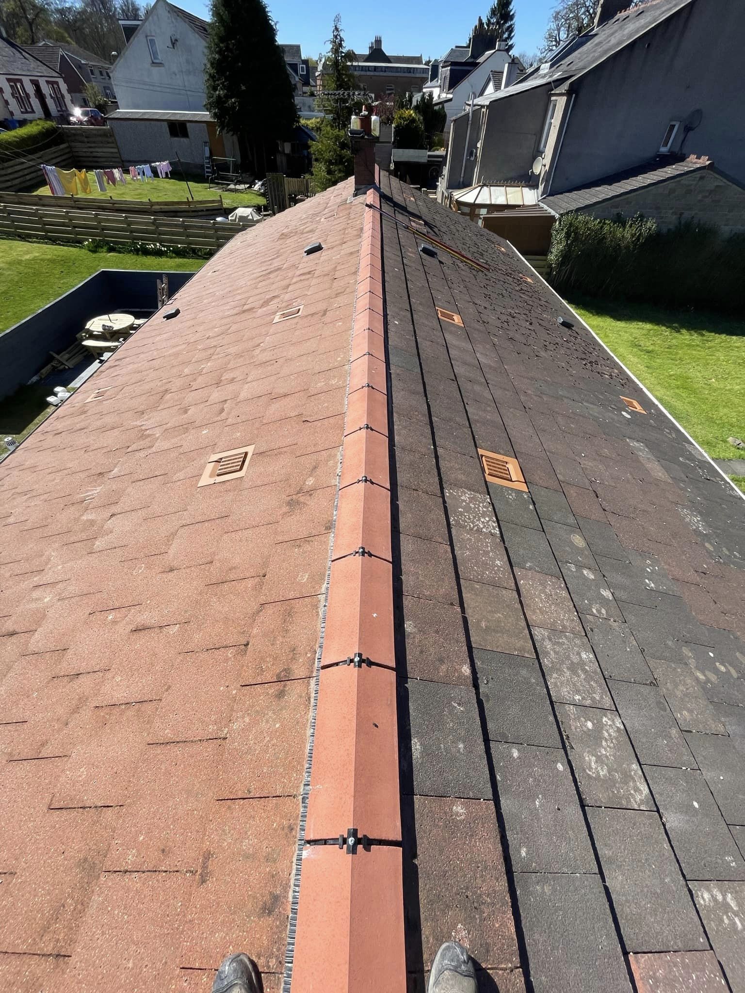Roof Cleaning in progress