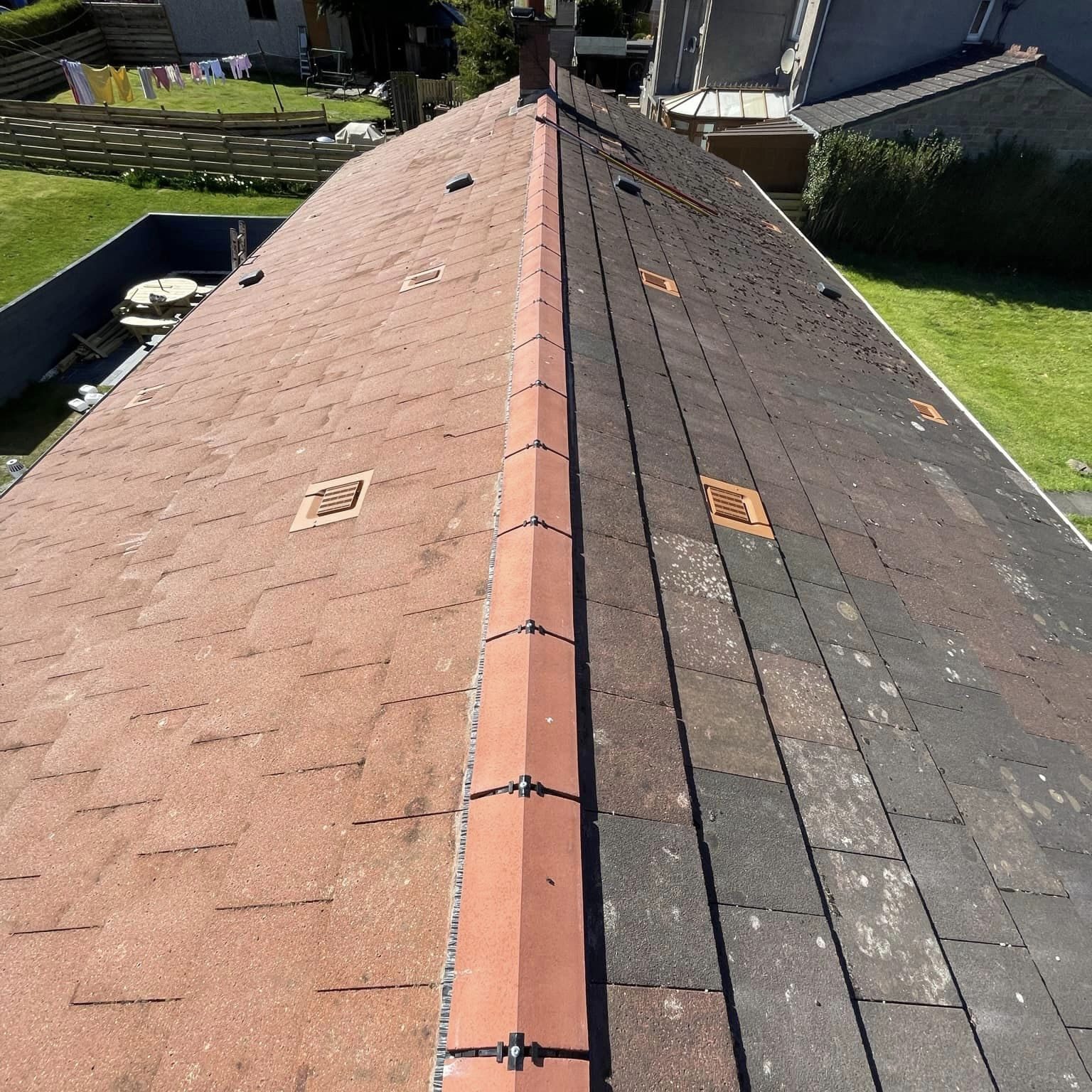 Roof Cleaning in progress